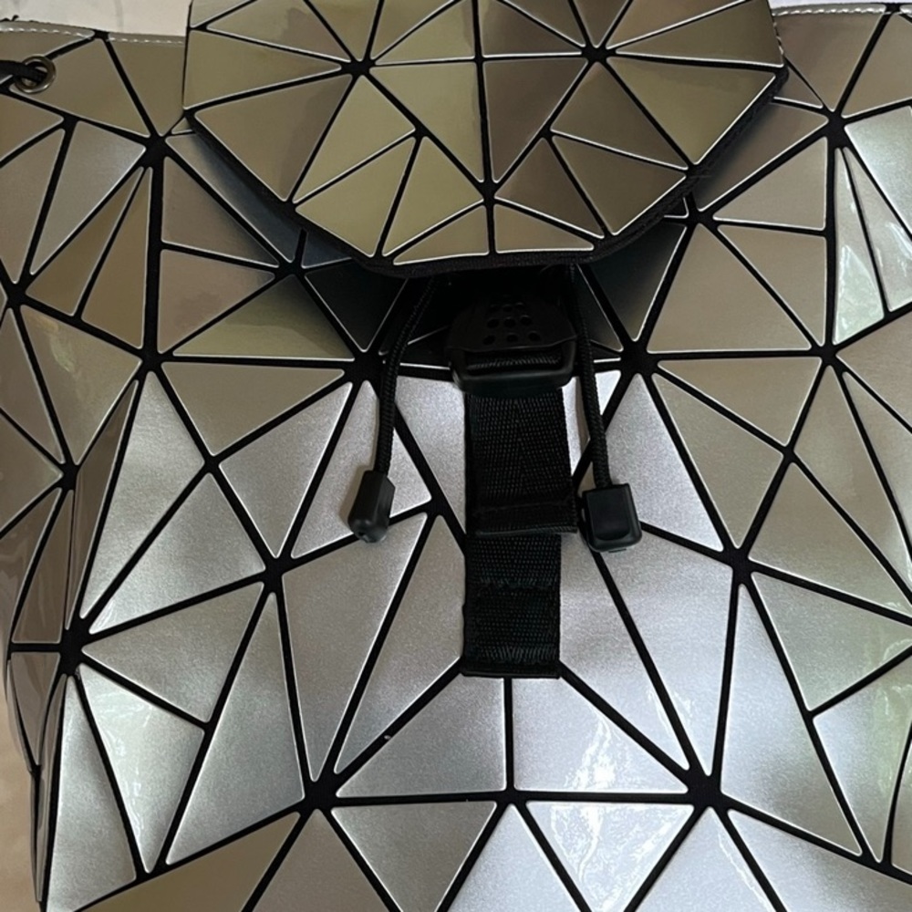 Geometric Silver Backpack - image 3